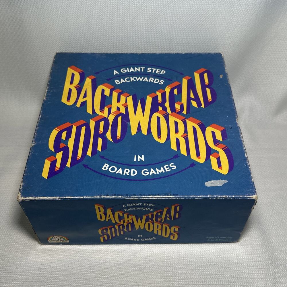 Backwords Board Game 1988 Random House Family Fun Board Game